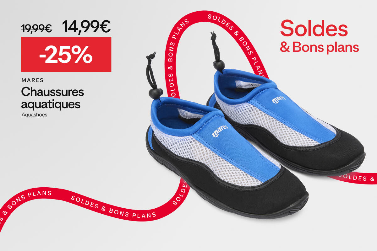 Soldes & bons plans : chaussures aquatiques aquashoes MARES à -25% soit 14,99€ au lieu de 19,99€