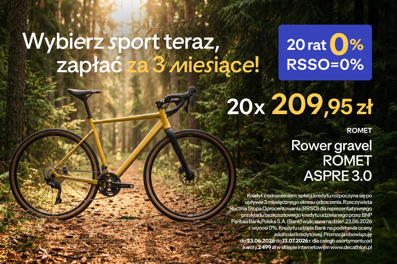 Wybierz sport teraz, zapłać za 3 miesiące !
