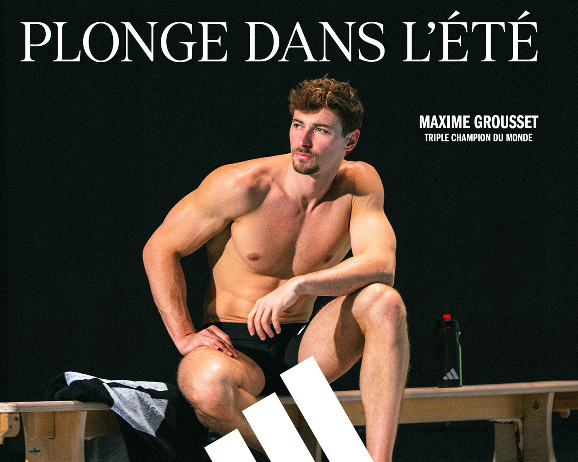 adidas : plonge dans l'été. Maxime Grousset, triple champion du monde