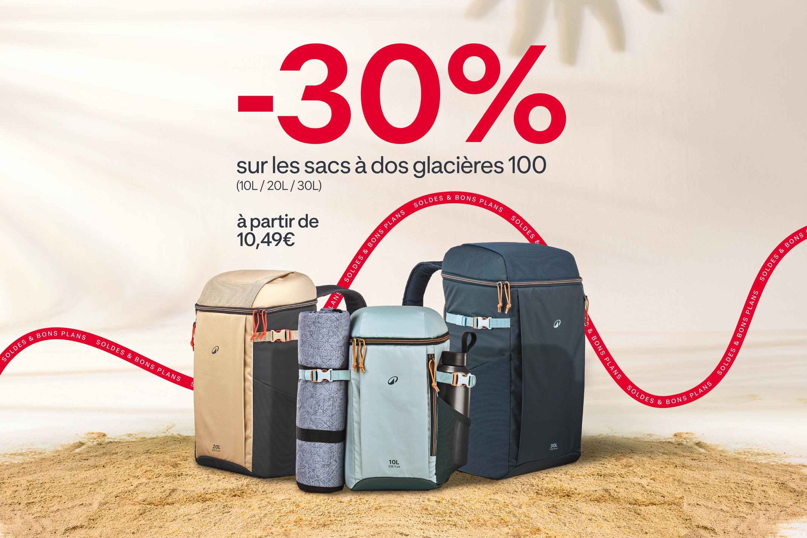 -30% sur les sacs à dos glacières 100 (10L/20L/30L), à partir de 10,49€
