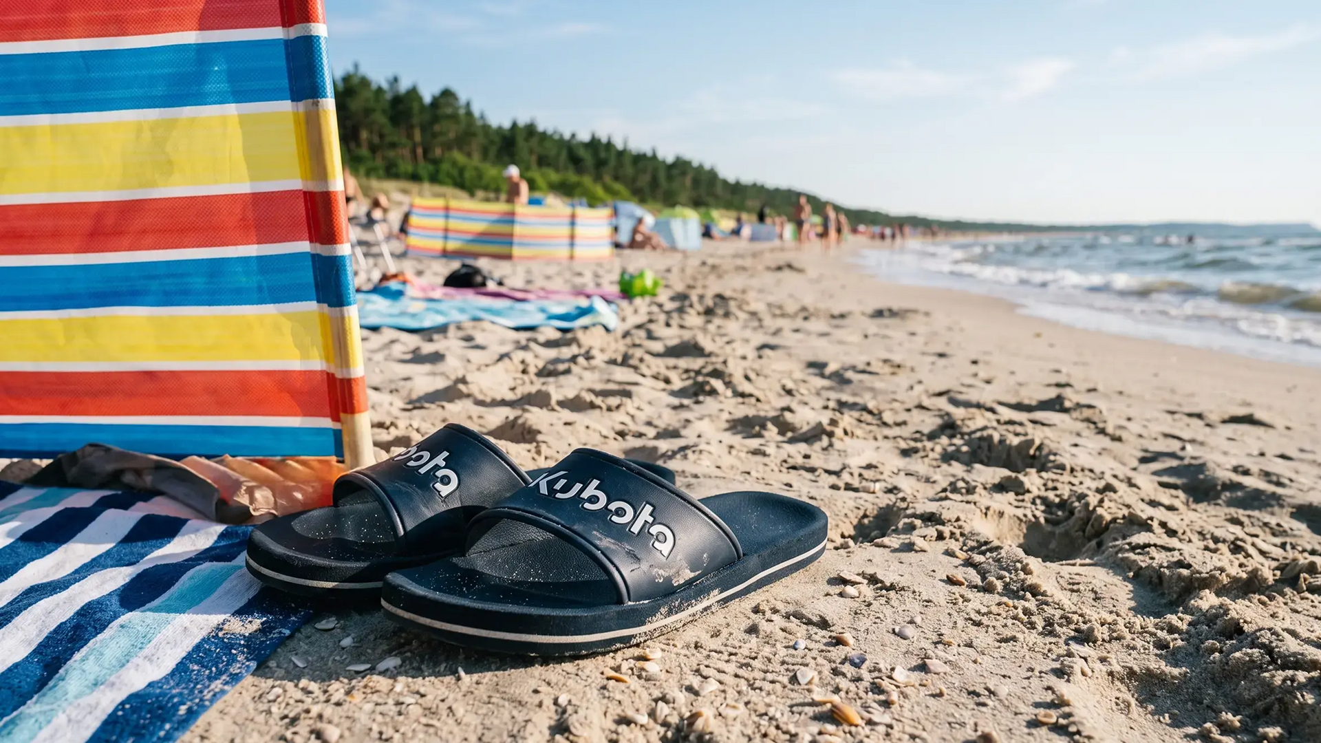 Klapki kubota na plaży
