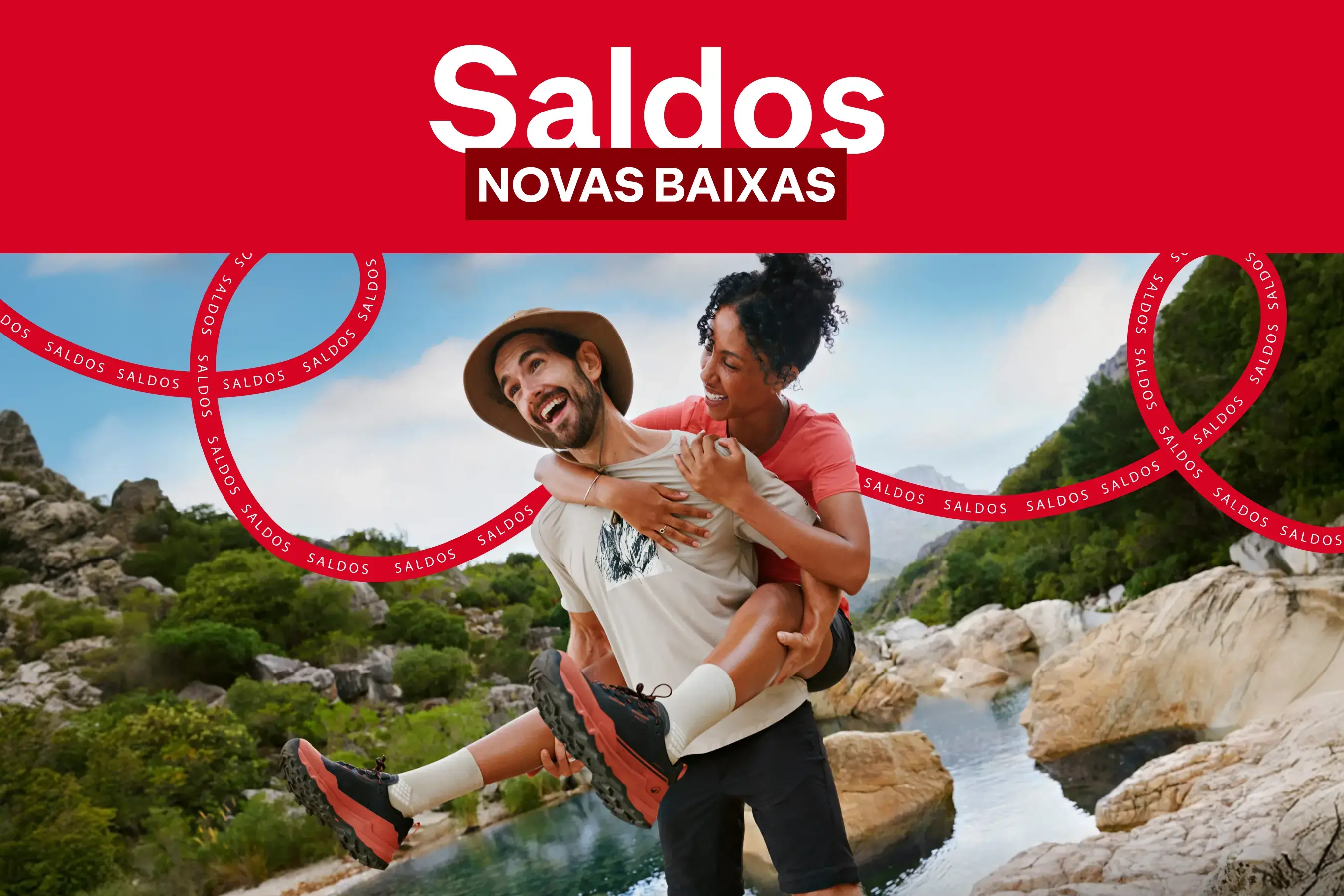 Banner informativo Saldos até -60% de desconto