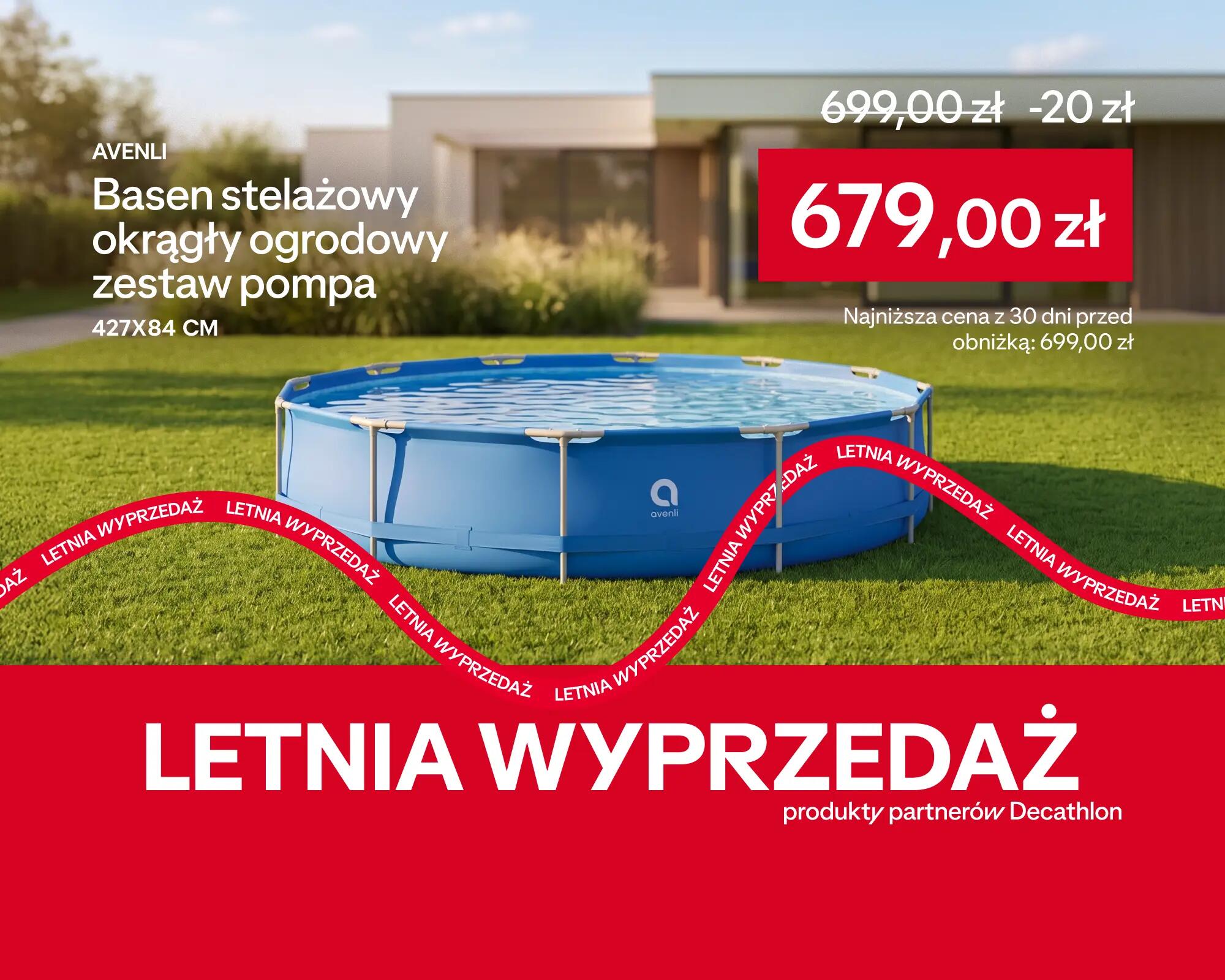 Sponsorowane: Avenil basen stelażowy okrągły ogrodowy zestaw poma 427x84 cm - Letnia wyprzedaż. Cena 679 zł, najniższa cena z 30 dni: 699 zł. Sprawdź produkty w mega deals.