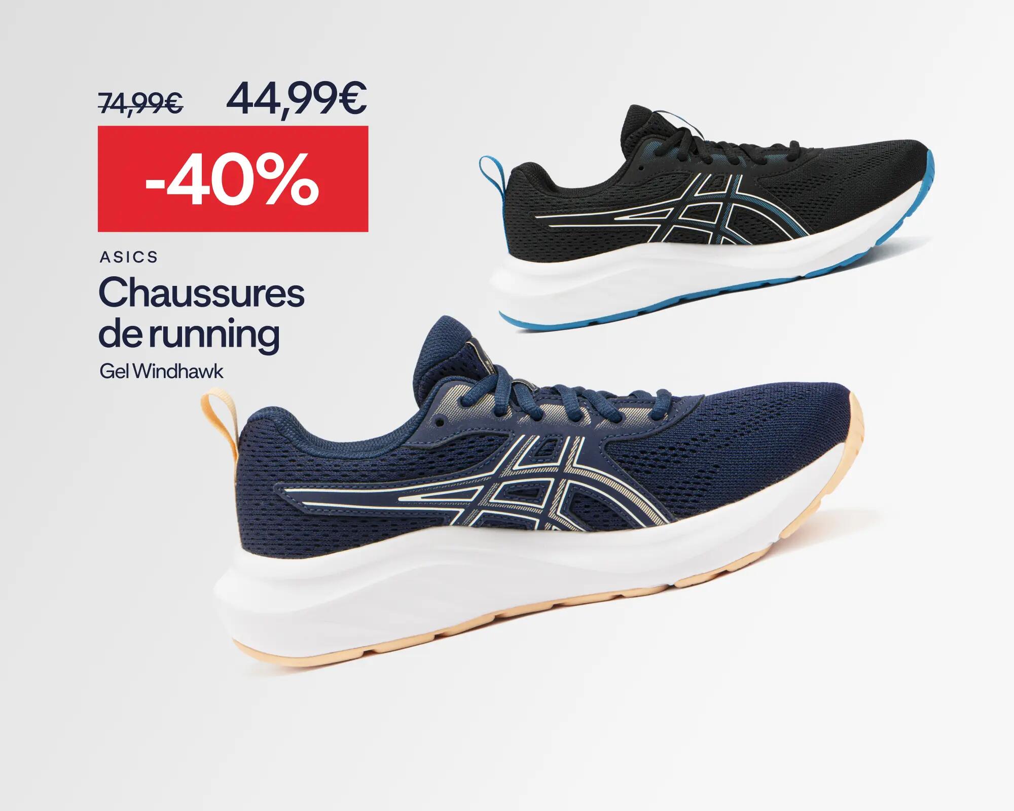 ASICS Chaussure de running, Asics Gel Windhawk à -40% soit 49,99€ au lieu de 74,99€