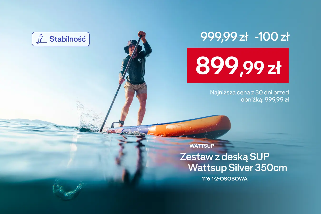 Wattsup Zestaw z deską SUP Wattsup Silver 350 cm 11'6 1-2-osobowa za 899,99 zł