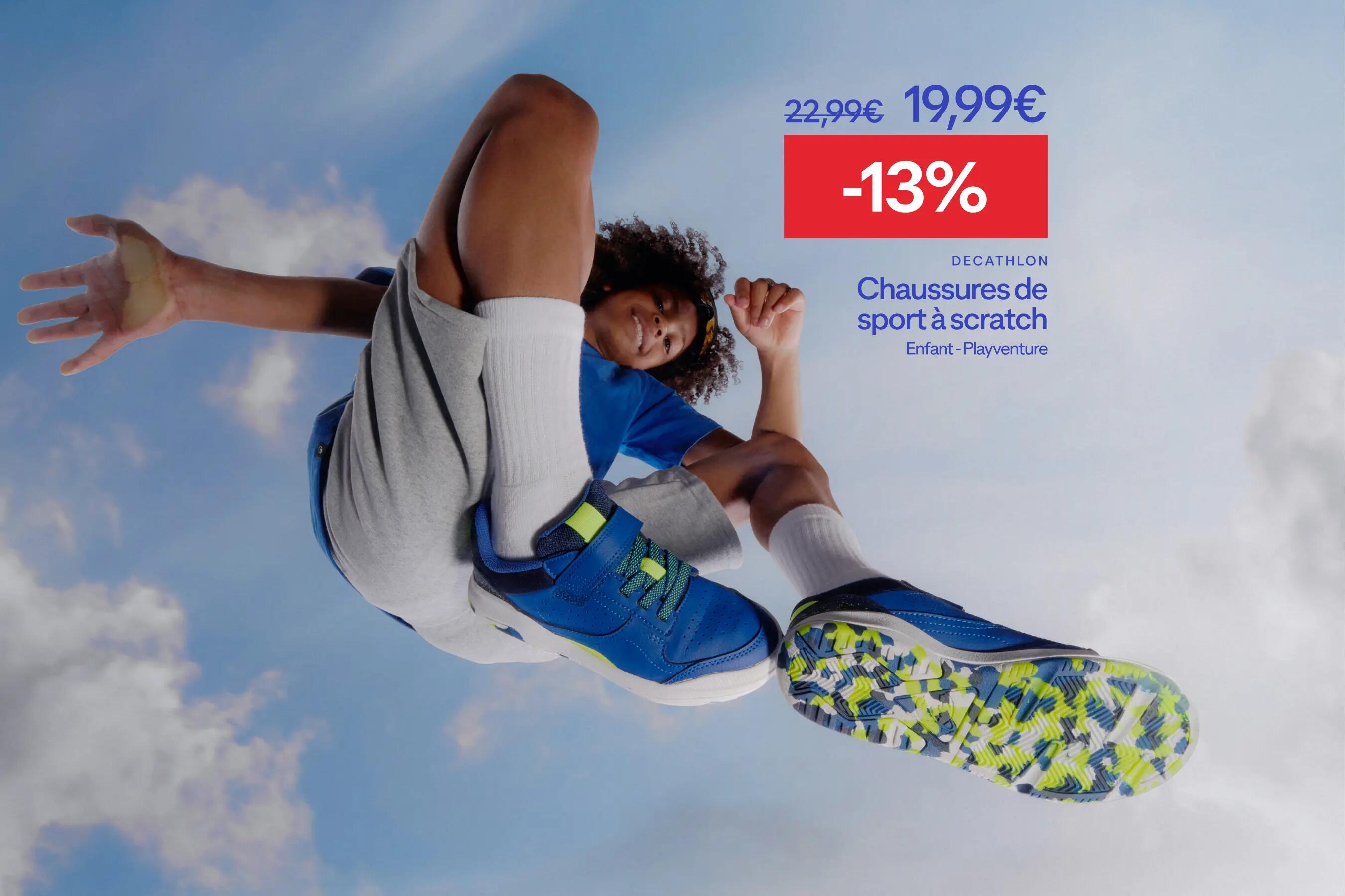 DECATHLON Chaussures de sport à scratch résistantes enfant, Playventure à 19,99€ au lieu de 22,99€ soit 13% de réduction