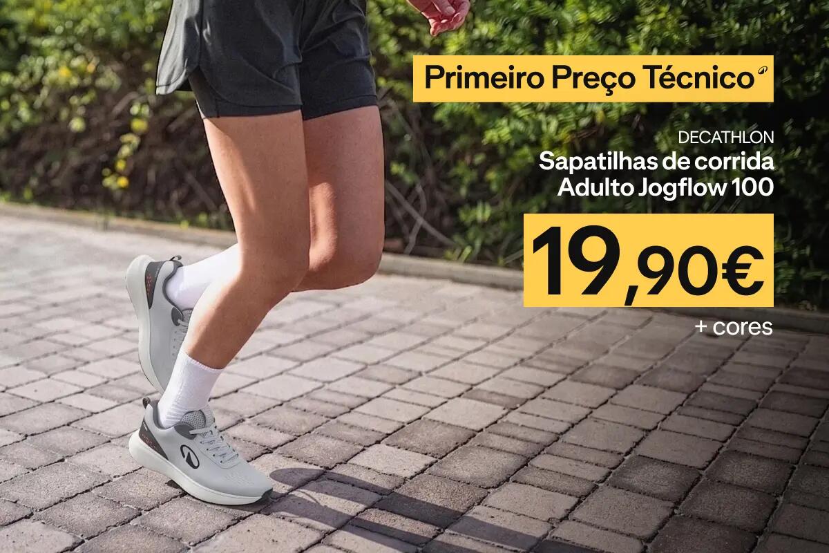 Sapatilhas Adulto Jogflow 100, agora apenas 19,90€.