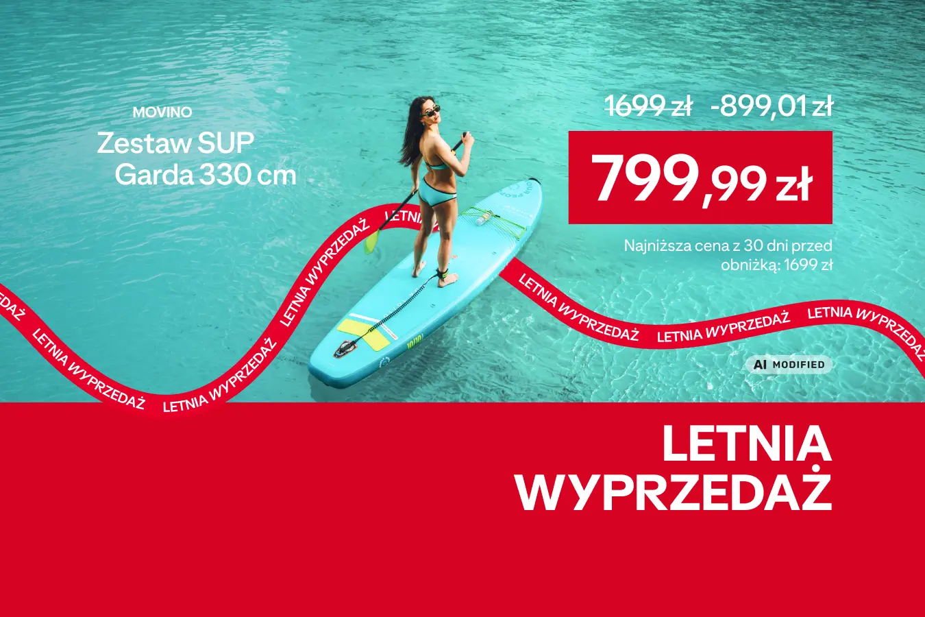 Oferta letniej wyprzedaży do -50%, Zestaw SUP garda 330cm za 799,99 zł, najniższa cena z 30 dni 1699 zł