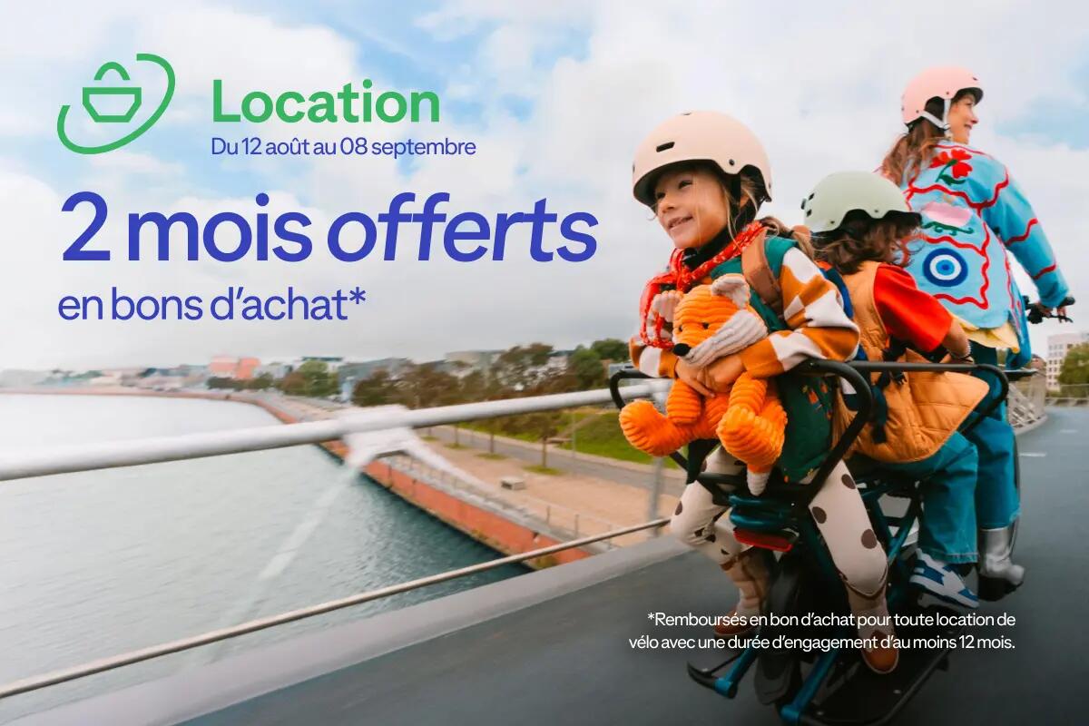 2 mois offerts en bons d'achat pour toute souscription pour une location d'un an