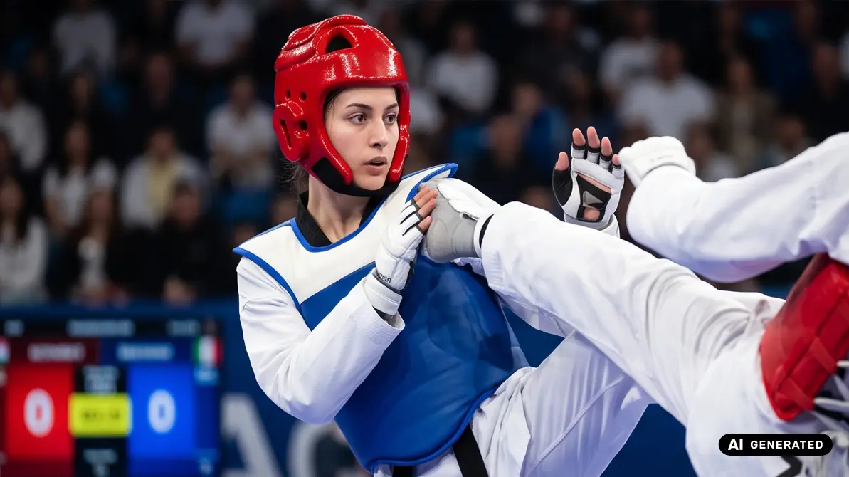 Dziewczyna trenująca taekwondo olimpijskie