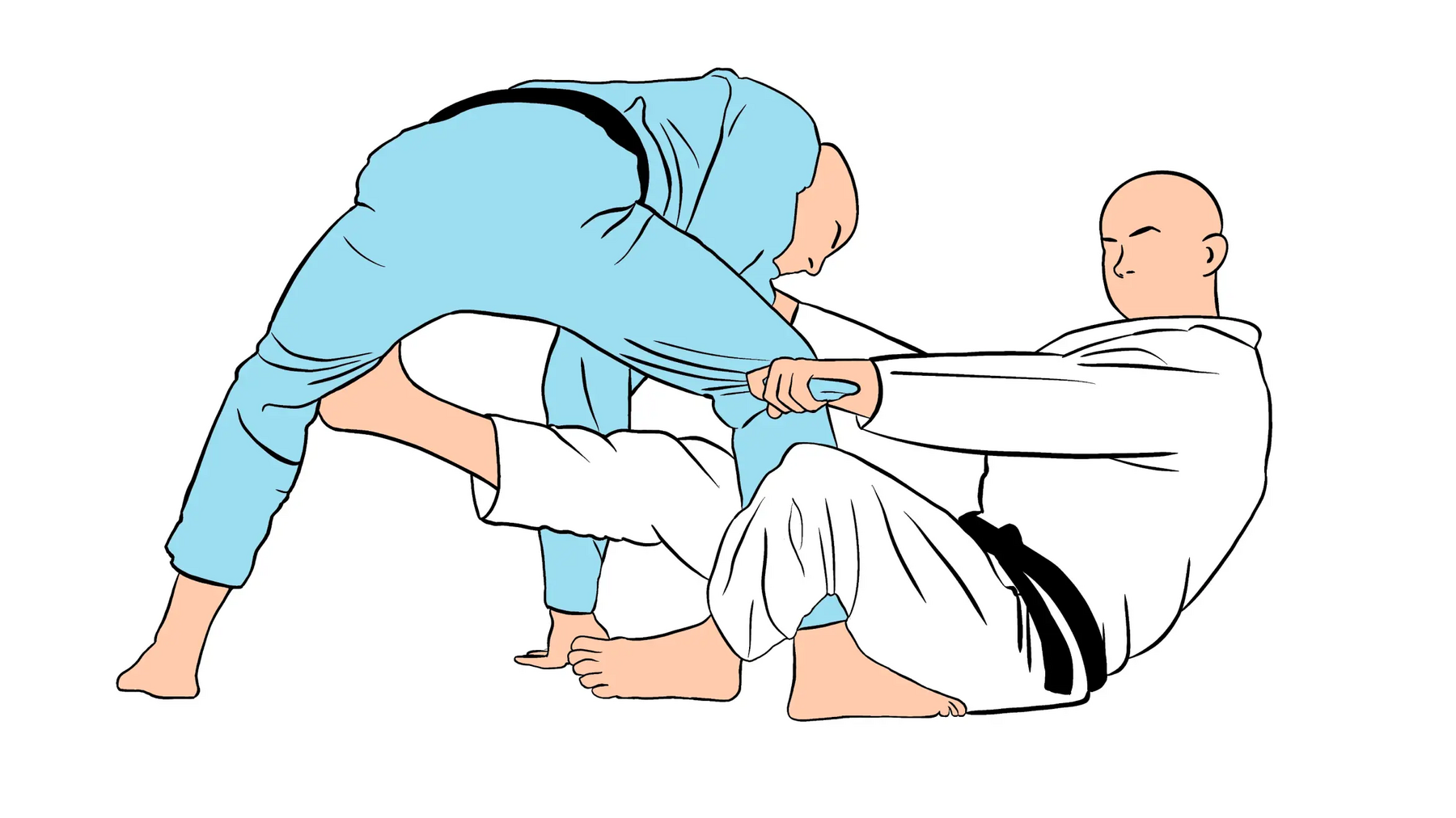 Infografika przedstawiająca yoko otoshi w judo