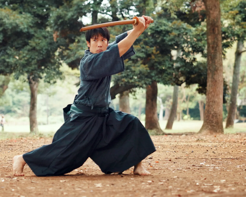 Mężczyzna trenujący jeet kune do