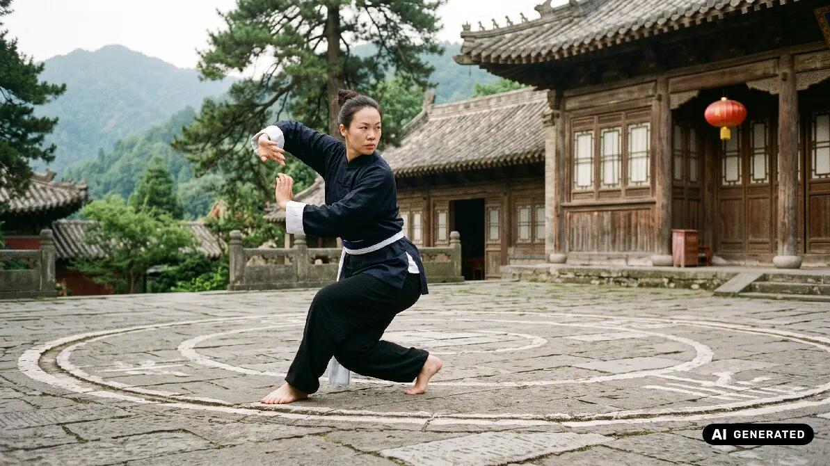 Kobieta trenująca baguazhang