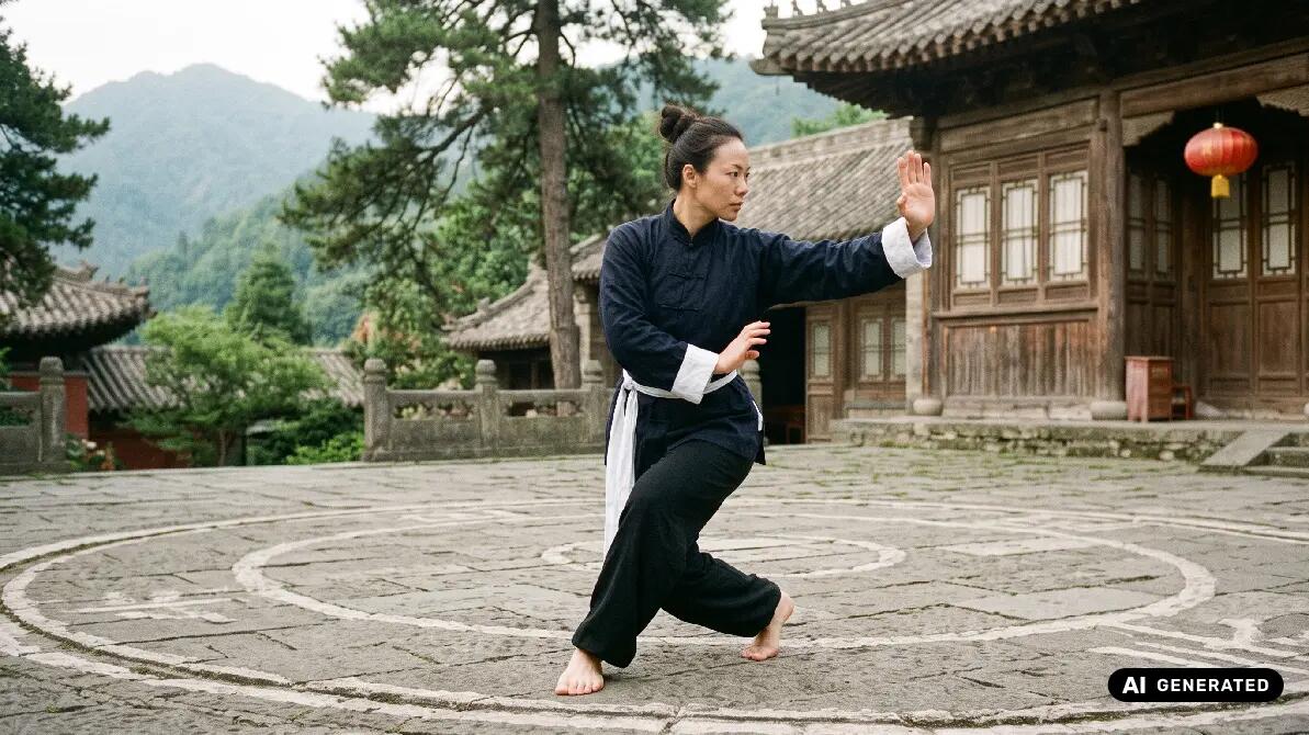 Kobieta trenująca baguazhang
