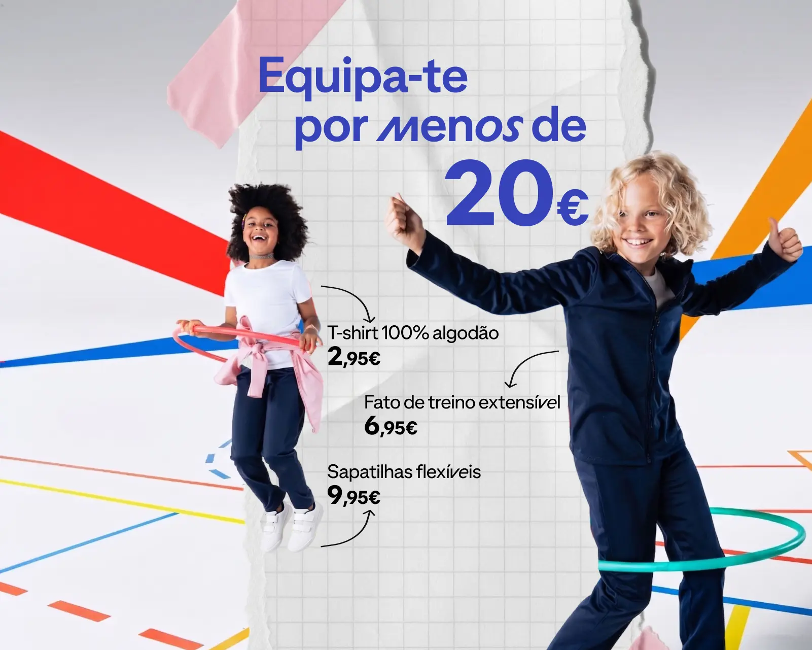 Banner informativo Equipa-te por menos de 20€