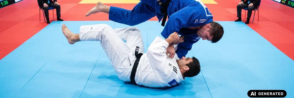 Dwóch mężczyzn trenujących tomoe nage