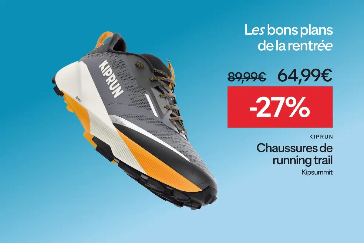 KIPRUN Chaussures de running trail homme, Kiprun Kipsummit, gris orange 64,99 € 89,99 € 27% de réduction