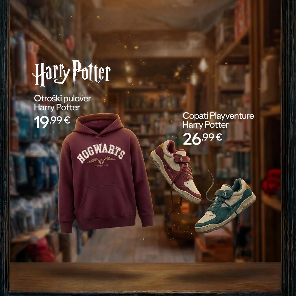 Otroški pulover Harry Potter za 19.99€ in Otroški čevlji Playventure Harry Potter za 26.99€