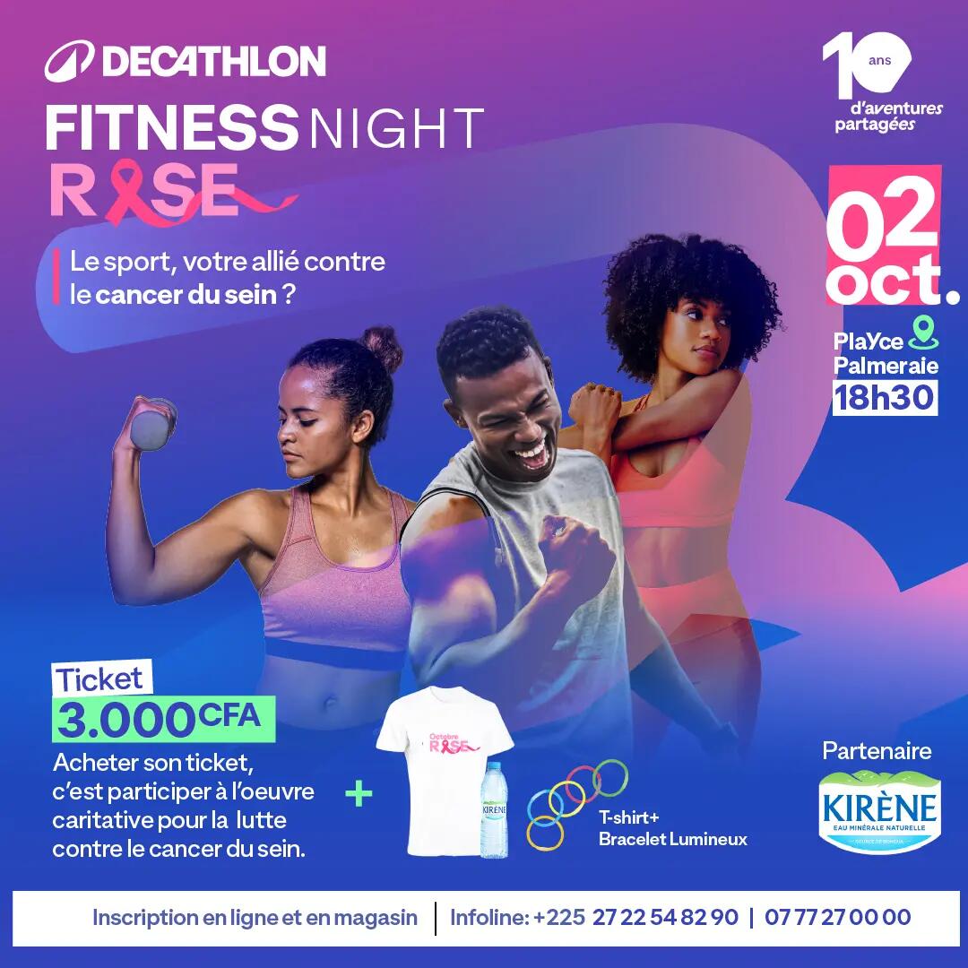 Affiche Fitness Night Rose