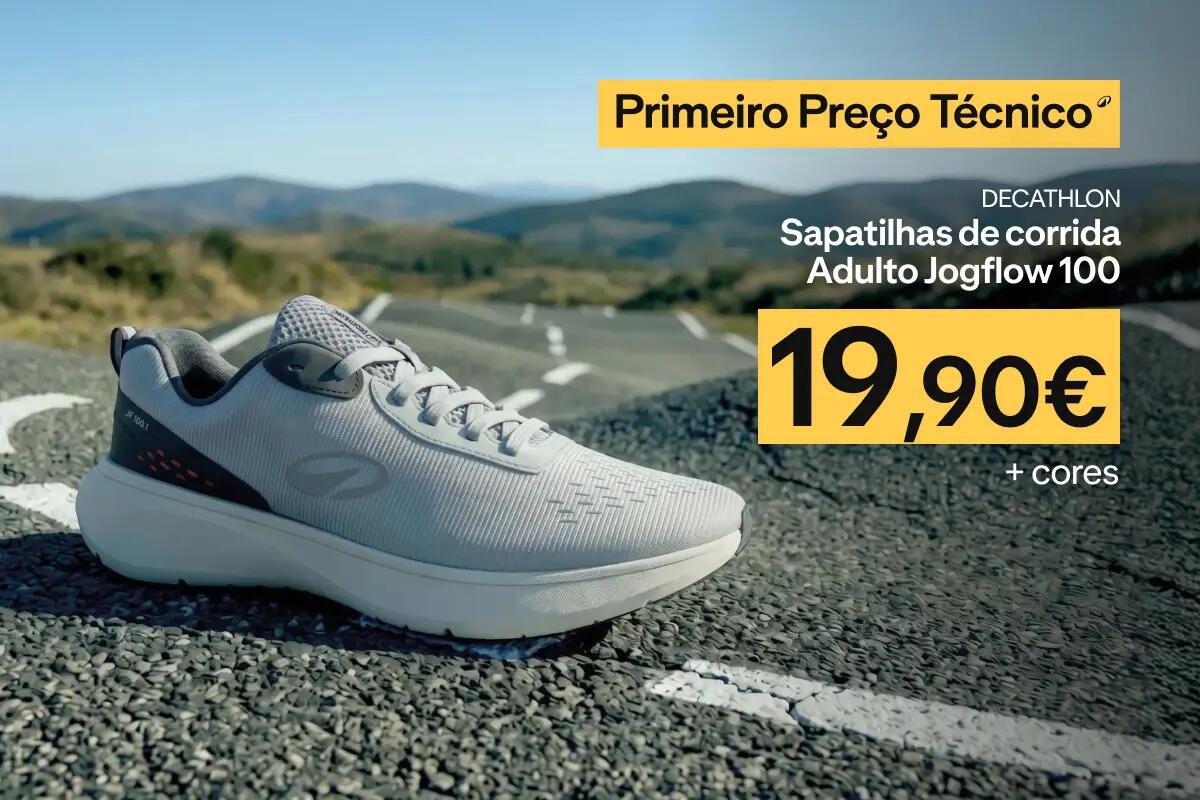 Sapatilhas Adulto Jogflow 100, agora apenas 19,90€.