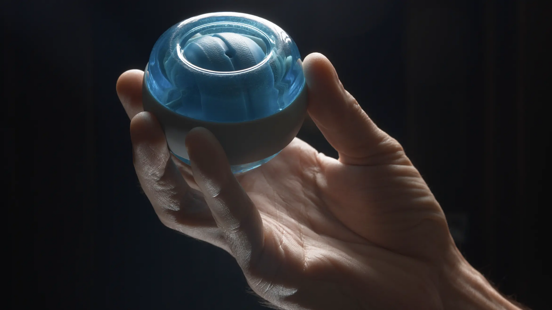 Osoba trzymająca w ręku powerball