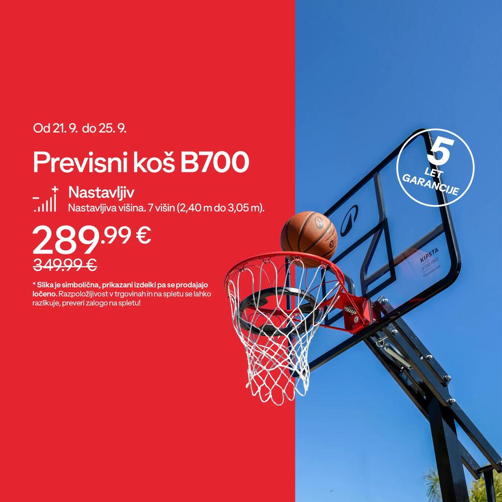 Od 21. 9. do 25. 9. Previsni koš B700, nastavljiv na 7 višin, cena 289,99 €, garancija 5 let.