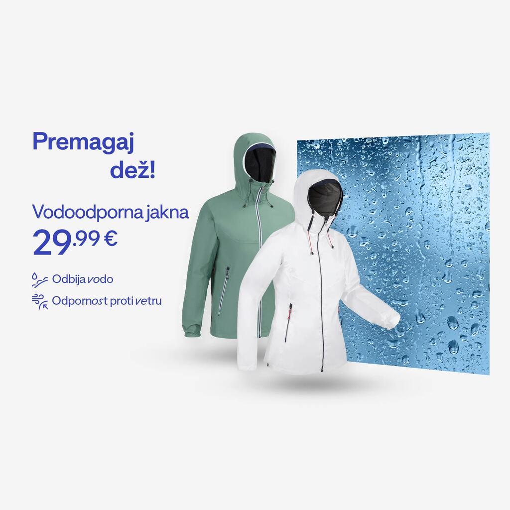 Premagaj dež. Vodoodporna jakna 29,99€. Odbija vodo i odpornost prosti vetru