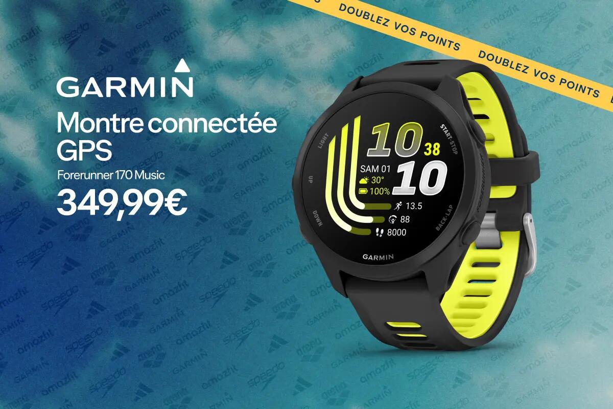 Garmin : Montre connectée GPS Garmin Forerunner® 170 Music à 349,99€