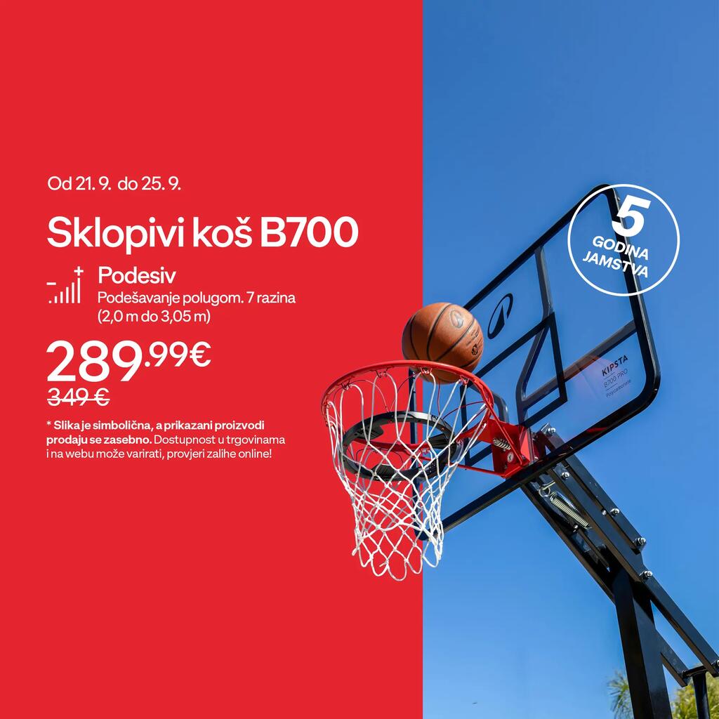 Od 21. 9. do 25. 9. Previsni koš B700, podesiv na 7 visina, cijena 289,99 €, garancija 5 godina.