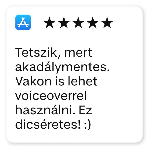 Vásárlói vélemények az appról