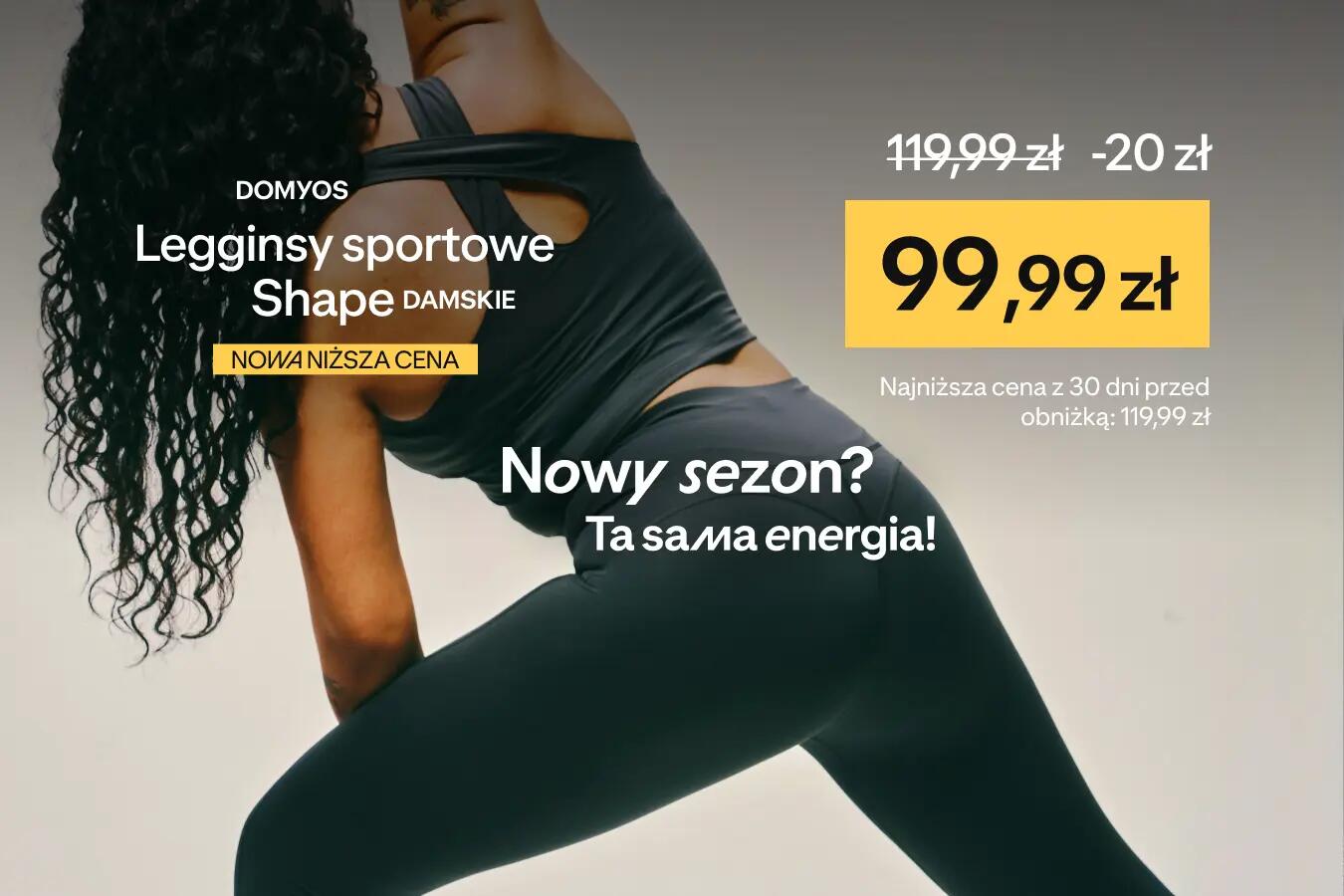 Powrót do sportu - Domyos legginsy sportowe shape damskie za 99.99 zł. Najniższa cena z 30 dni przed obniżką 119,99zł