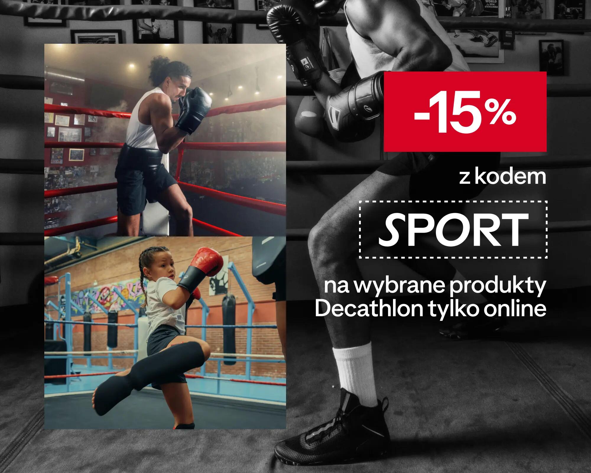 -15% z kodem SPORT na wybrane produkty Decathlon tylko online.