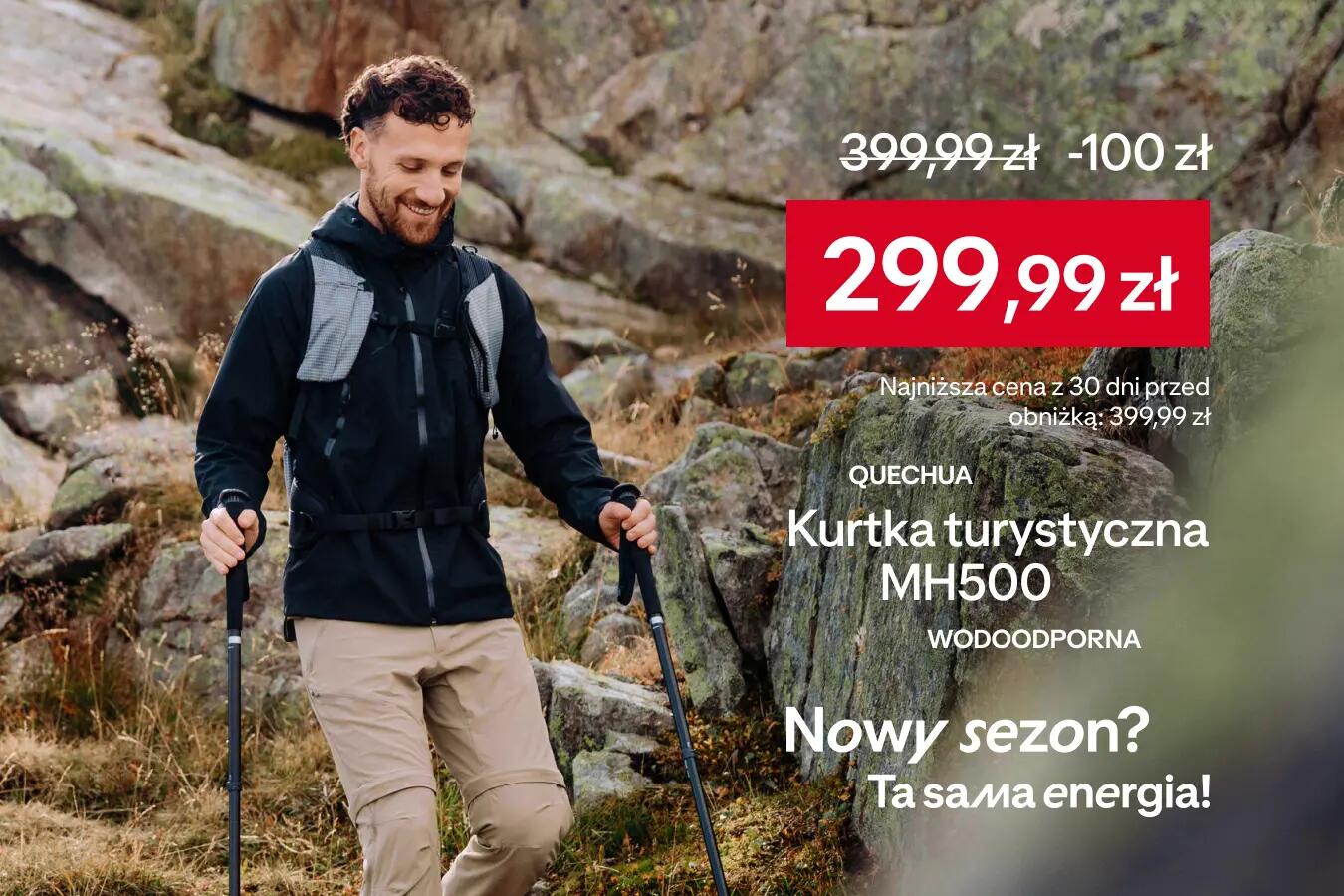 Powrót do sportu - Kurtka turystycna MH500 wodoodporna w cenie 299,99zł. Najniższa cena sprzed 30 dni 399,99 zł