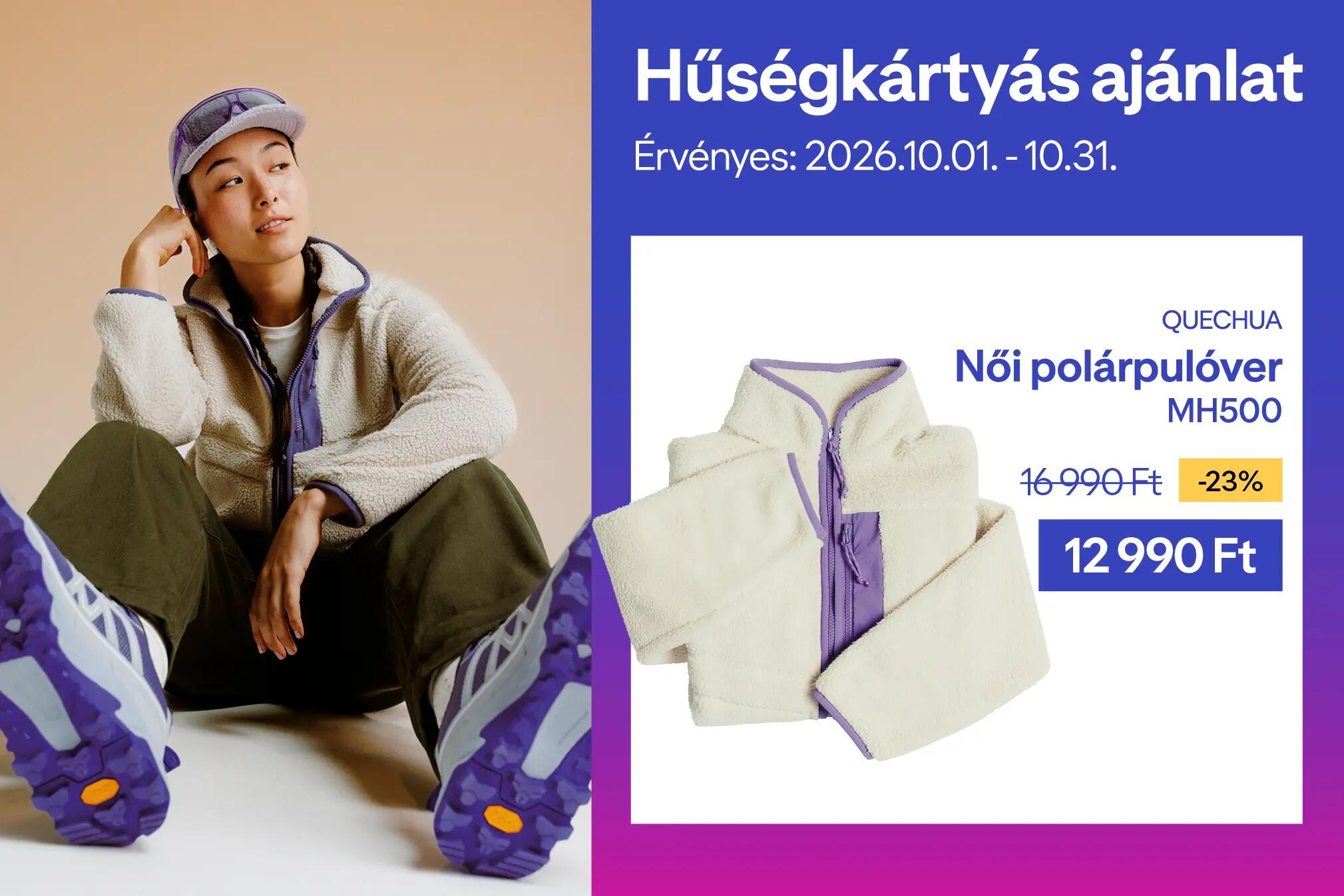 Hűségkártyás ajánlat MH500 női polár pulóver