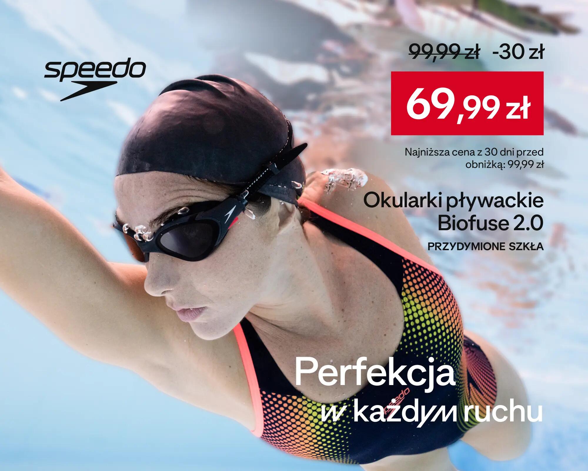 Speedo Okularki pływackie Biofuse 2.0 Przydymione szkła. W cenie 69,99 zł. Najniższa cena z ostatnich 30 dni to 99,99 zł. Perfekcja w każdym ruchu