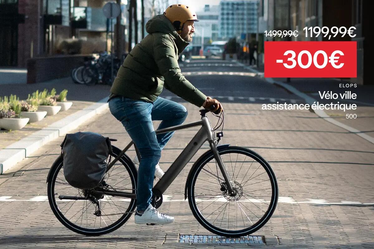 ELOPS Velo ville longue distance 500 assistance electrique cadre haut à 1199,99€ au lieu de 1499,99€ soit 300€ de réduction