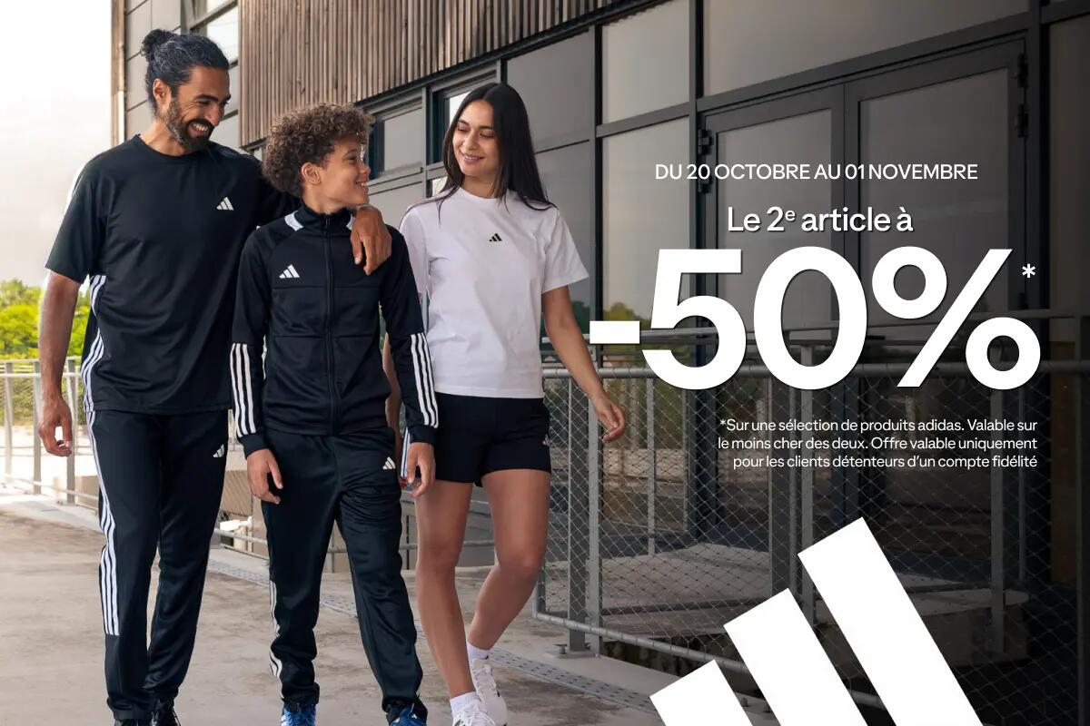 adidas : -50% sur le 2ème*