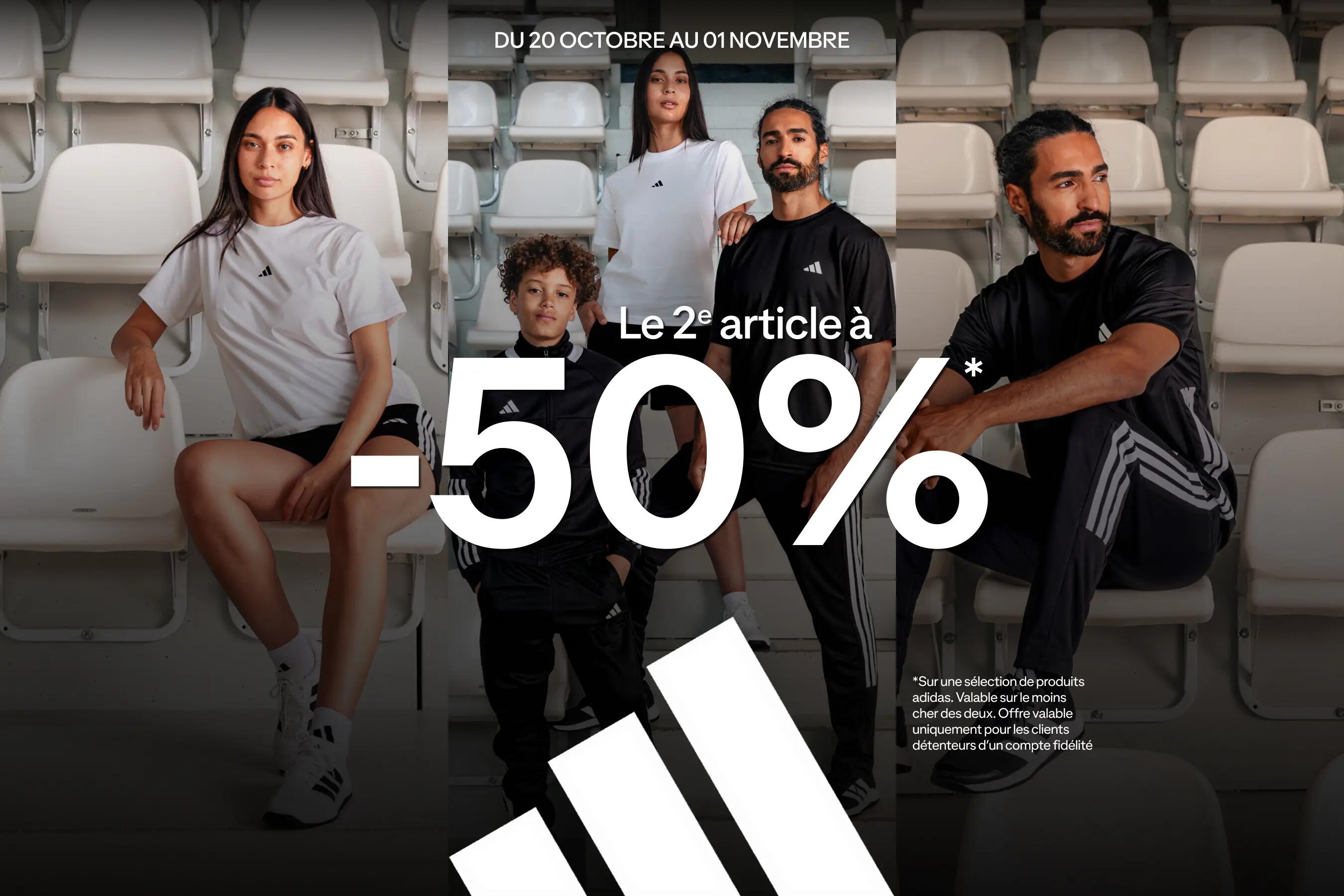 Adidas : opération spéciale -50% sur le 2ème article