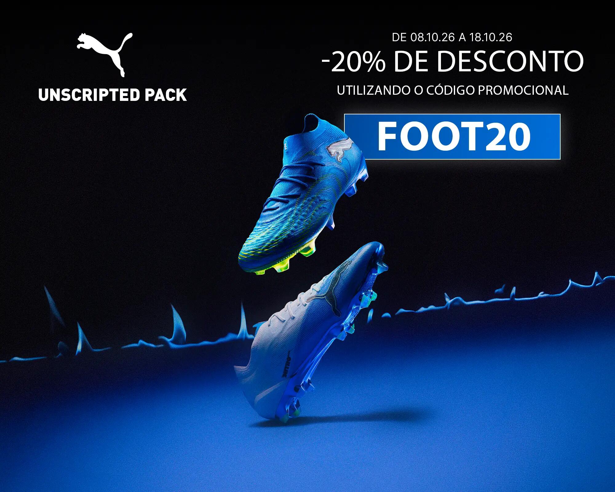 -20% de desconto em chuteiras futebol puma assinaladas , com o código FOOT20