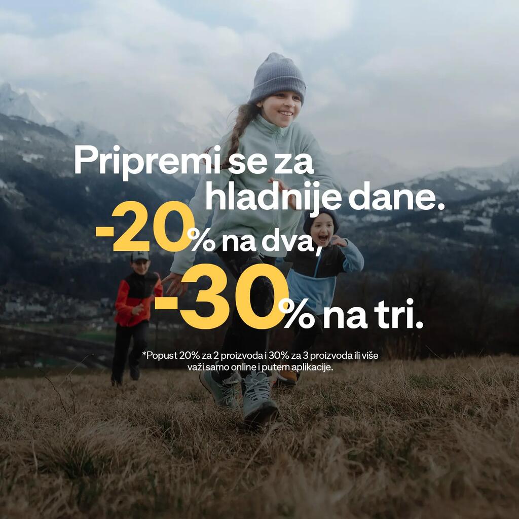 Pripremi se za hladnije dane. -20% na dva, -30% na tri. *Popust 20% za 2 proizvoda i 30% za 3 proizvoda ili više važi samo online i putem aplikacije.