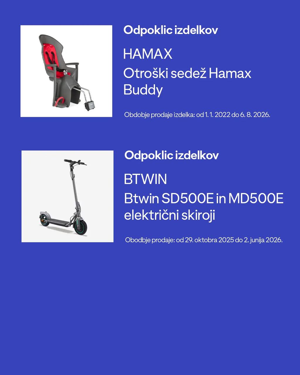Odpoklic izdelkov