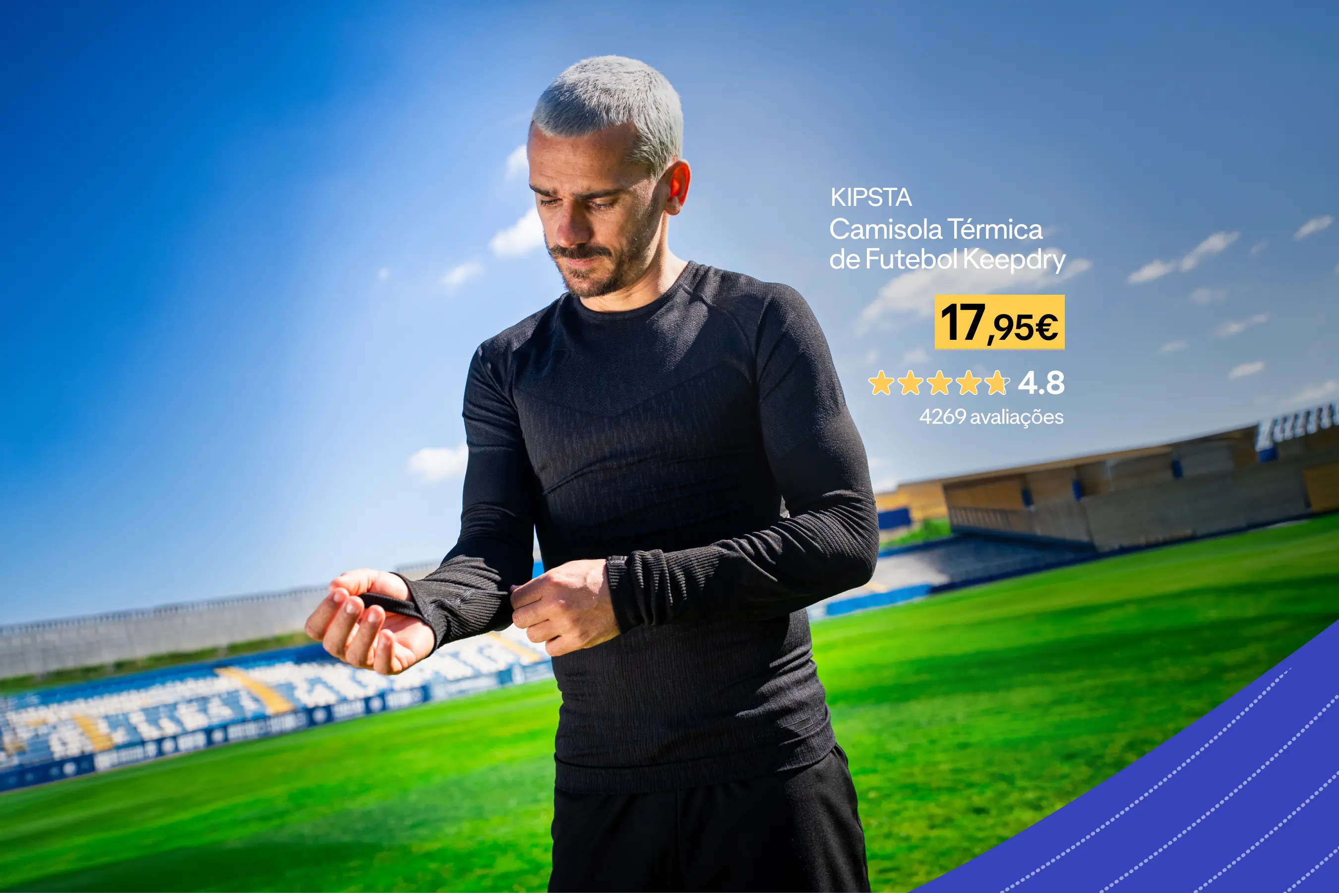 Kipsta, Camisola Térmica de Futebol Keepdry. 17,95€. 4,8 de 5 de avaliação em 4269 avaliações.