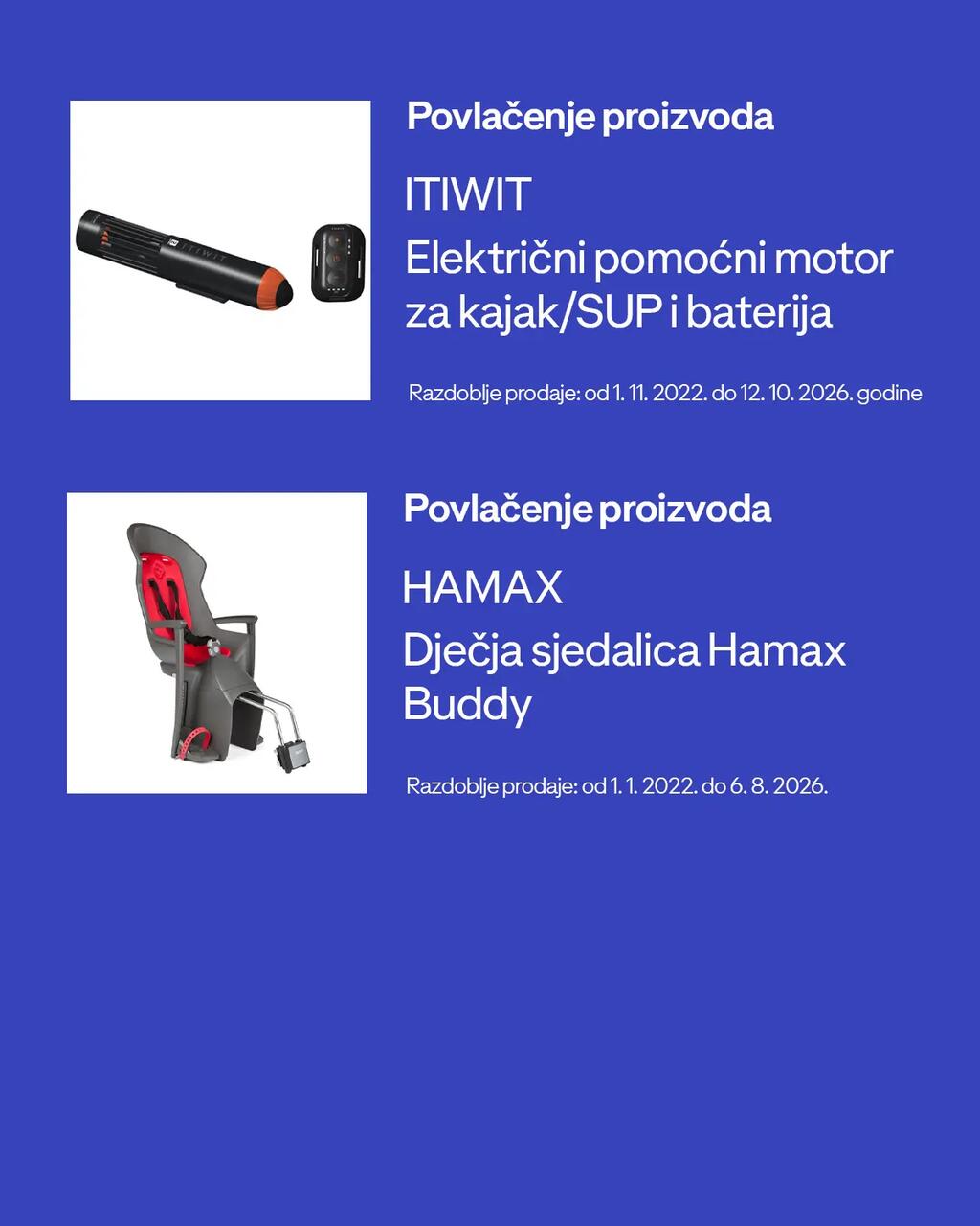 Povlačenje proizvoda: BTWIN SD500E i MD500E električni romobili (Razdoblje prodaje: od 1. rujna 2024. do 15. lipnja 2026.)