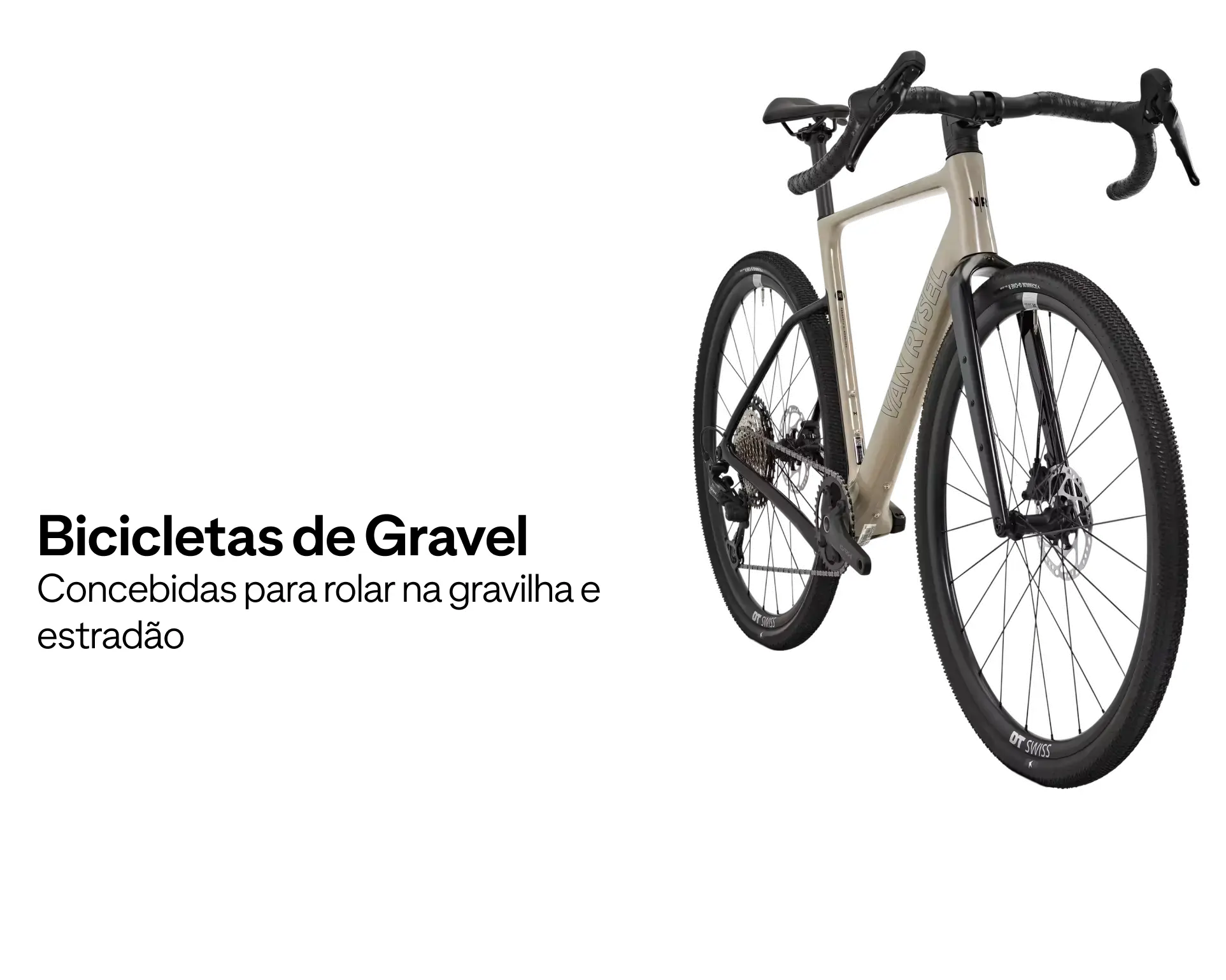 Bicicleta de gravel num trilho de terra batida com folhas de outono.