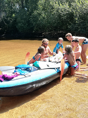 family kayak trip france