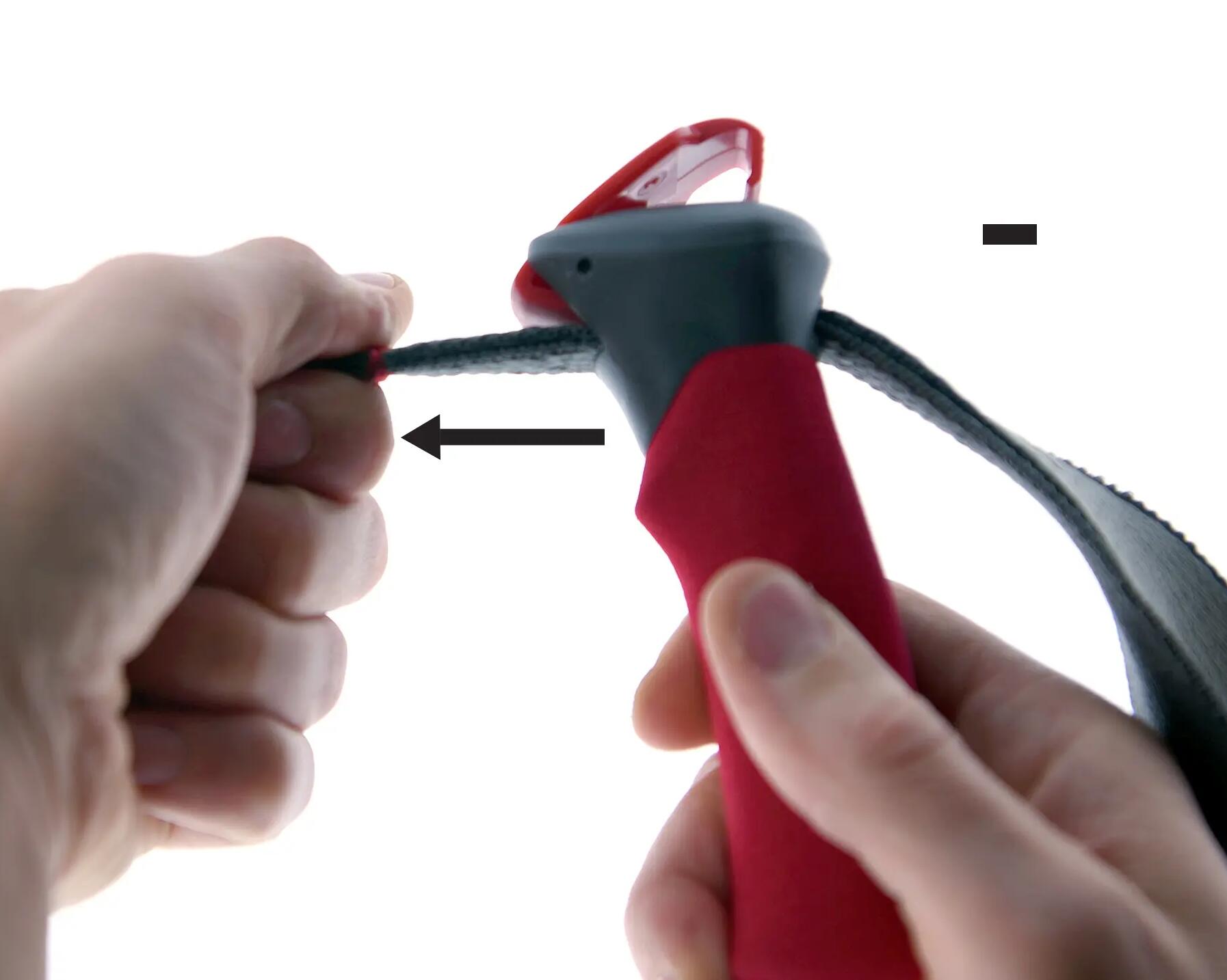 How do I adjust the strap on my poles to the right size?