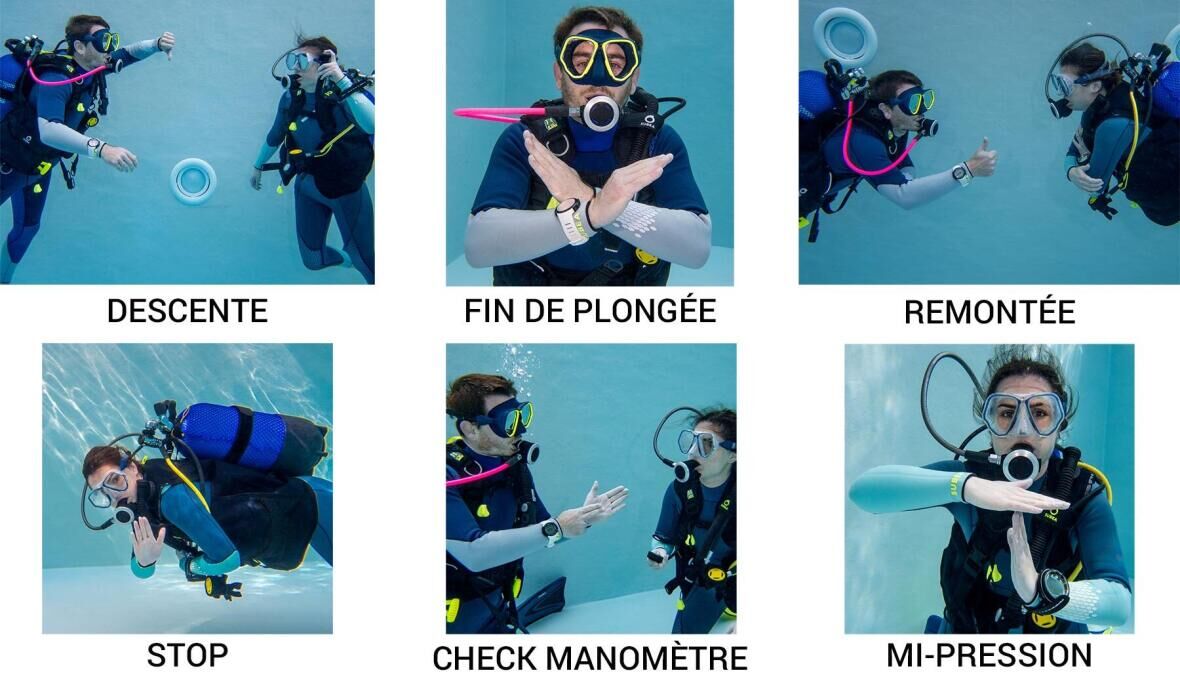 Hand signs while diving 