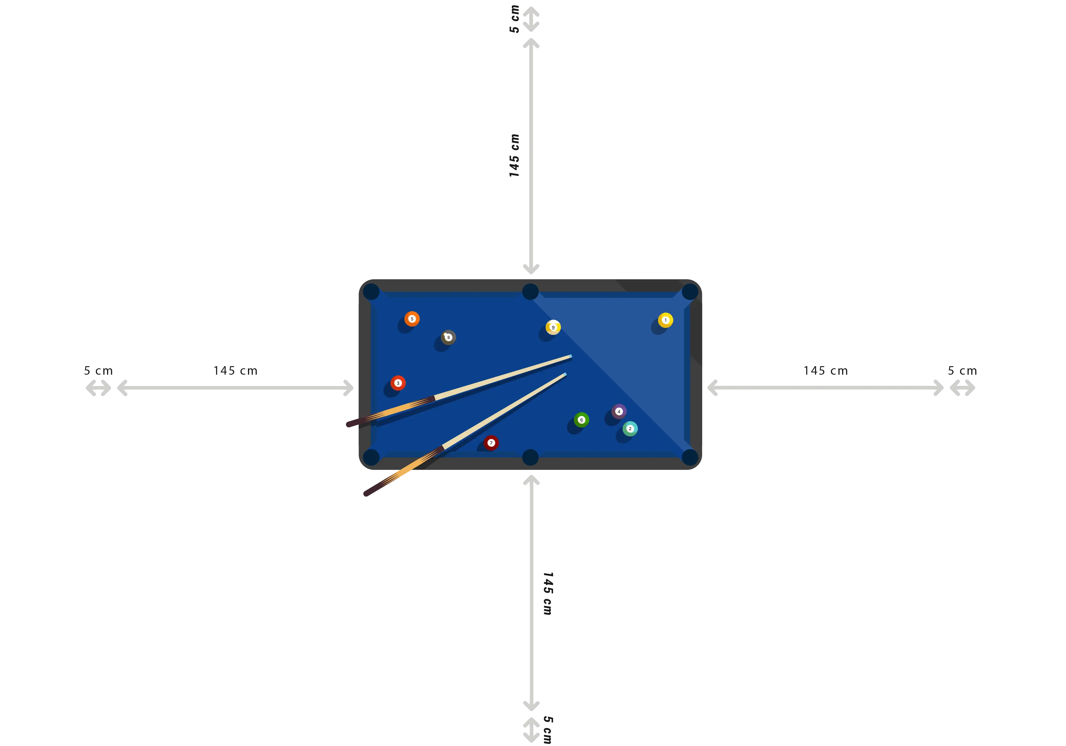 Dimensions billard Decathlon : espace nécessaire