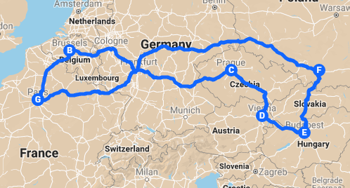 carte itinéraire voyage tour d'europe carte itinéraire voyage tour d'europe