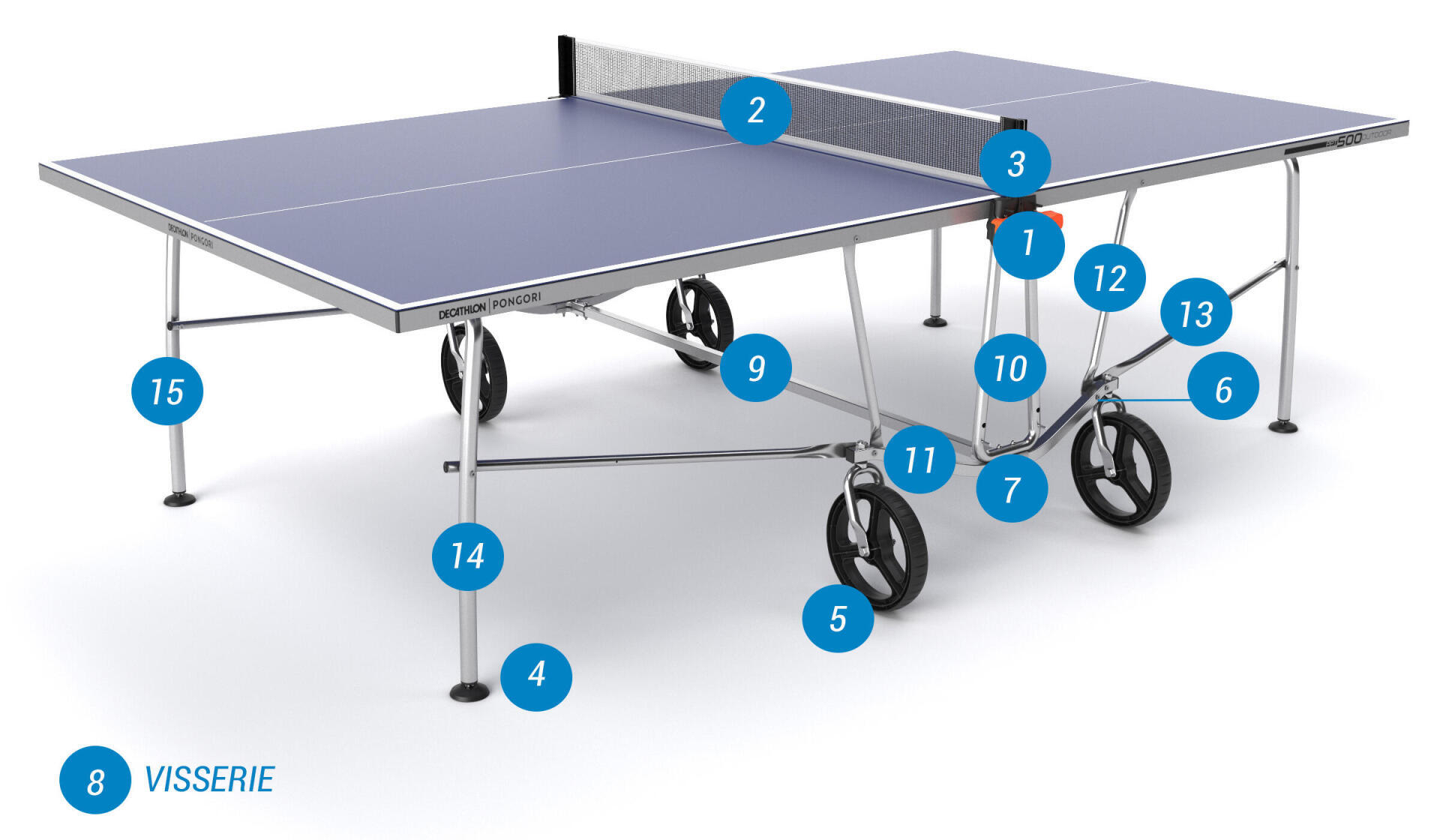 DECATHLON PPT 500 OUTDOOR PONGORI, tavolo da ping pong / ping pong